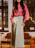 Satin A Line Side Tie Skirt